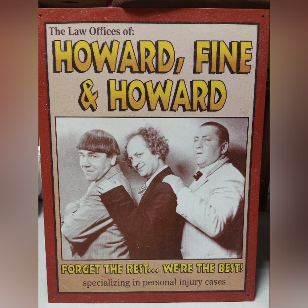 Howard, Fine & Howard Vintage Three Stooges Sign